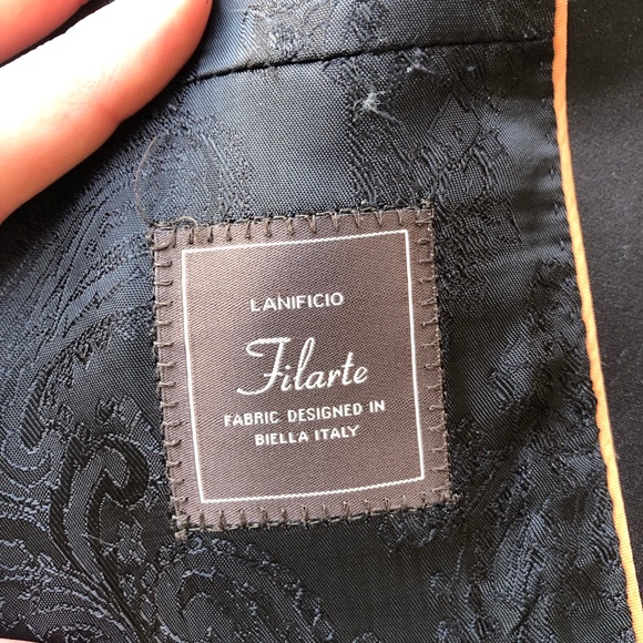 Paul Betenly Rocco Tuxedo Jacket Black 100% Wool Super 120s 38S - Picture 7 of 16